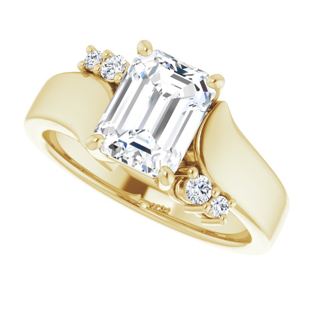 5-stone CZ Ring: Emerald Cut Center and Artisan Bypass – Cubic Zirconia CZ