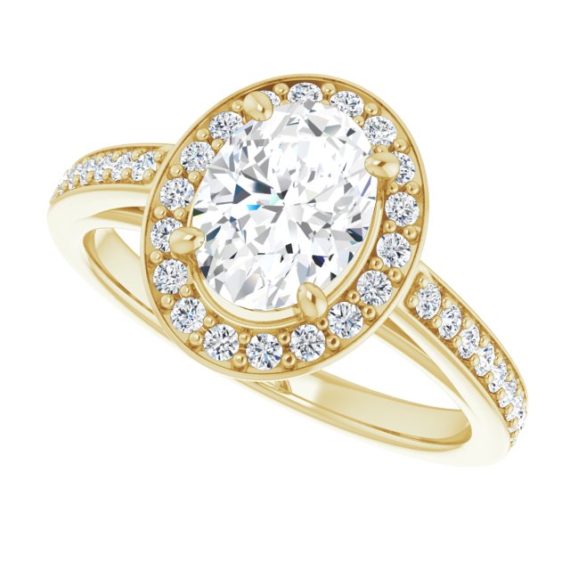 CZ Engagement Ring - Oval Cut with Halo and Sculptural Trellis – Cubic ...