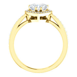 Cubic Zirconia Engagement Ring- The Kira (Customizable Cathedral-Halo Heart Cut Design with Thin Pavé Band)