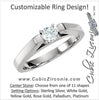 Cubic Zirconia Engagement Ring- The Ruby (Cathedral Set Stackable Solitaire)