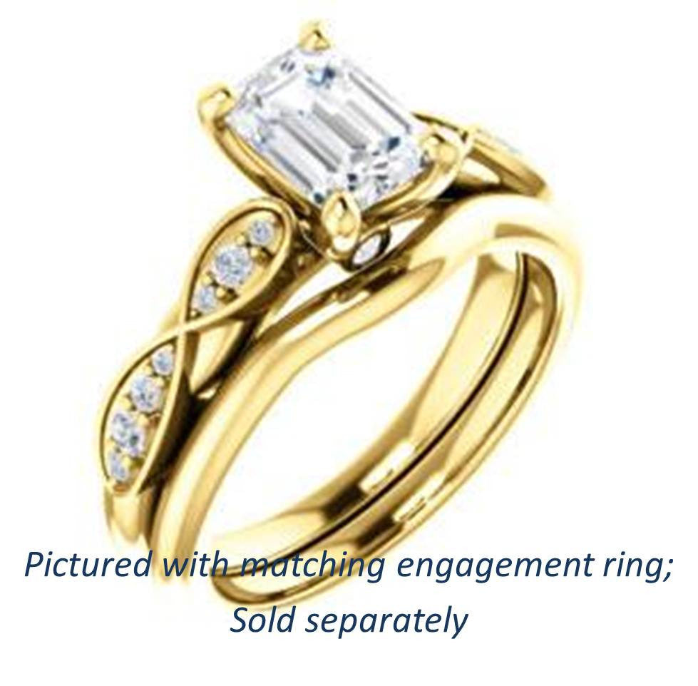 Emerald Cut CZ Ring featuring Pavé-Infinity Band & Peekaboo Accents ...