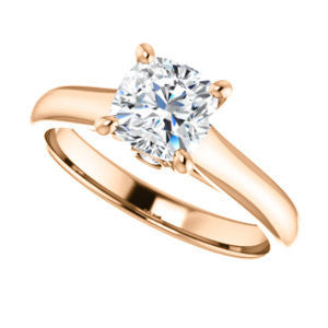 CZ Engagement Ring- The Tawanda (Cushion Cut Cathedral with Peekaboo ...