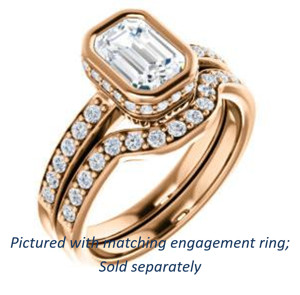 Vintage Radiant Cut CZ Ring ft Under-halo Ruched Trellis & Pavé Band ...