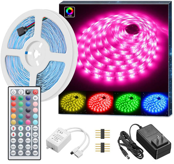 Led Lights, 50Ft/15M Rgb Led Lights Strip For Bedroom With Bluetooth And  Remote Controller Led Light Strips Sync To Music (3X16.4Ft) 