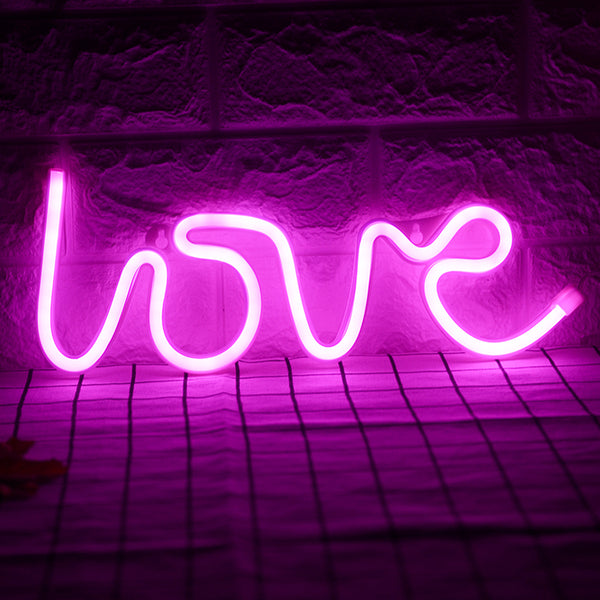 Pink Love Led Neon Sign Led Neon Light Wall Signs Battery Or Usb Operated Art Decorative Lights Wall Decor For Home Children Baby Living Room