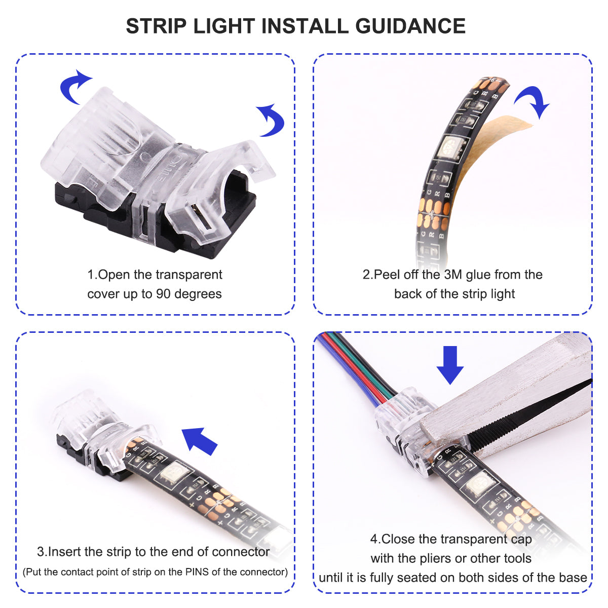 2 X 5050 Rgb Led Strip 12v Connectors