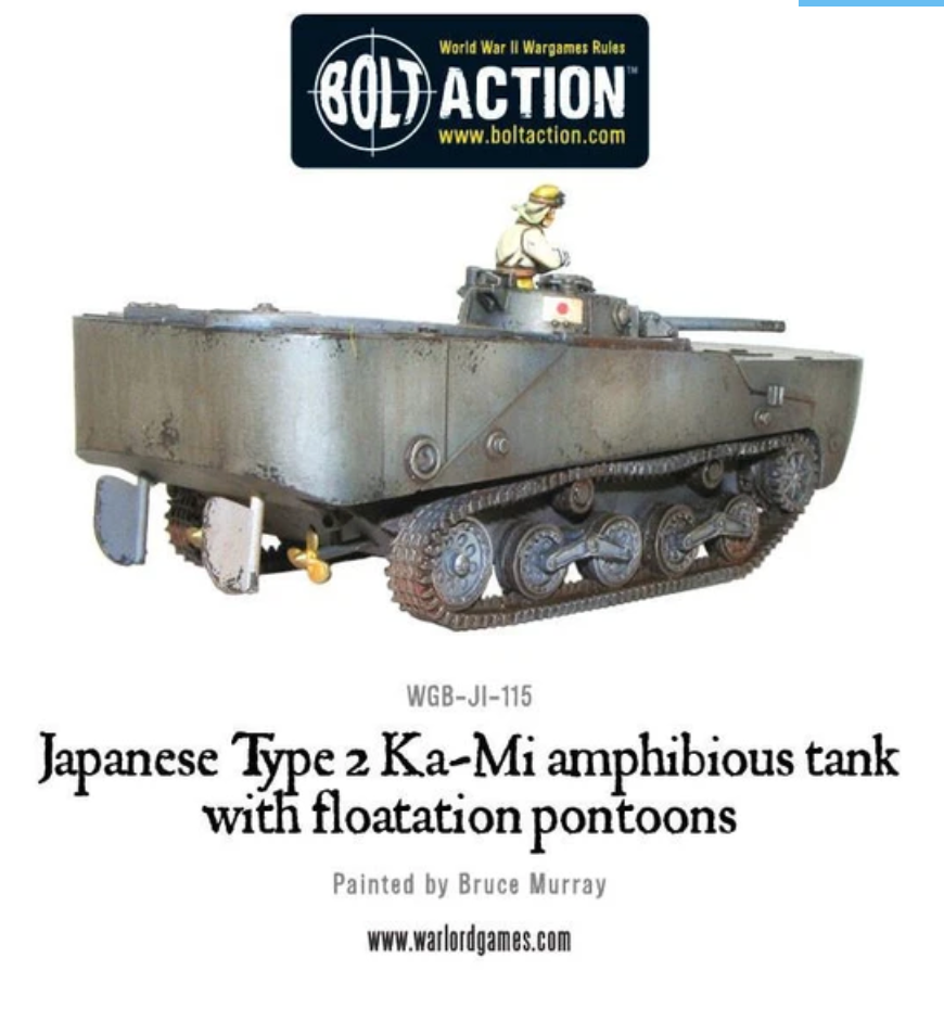 Japanese Type 2 Ka-Mi Amphibious Tank w/ Floatation Pontoons | Mythicos