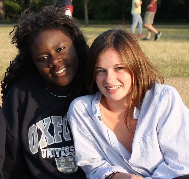 Two students enjoying the Oxford University Parks