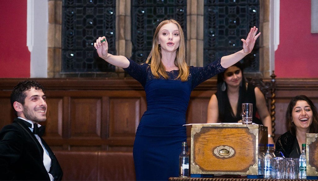 Student at Oxford Union for debate