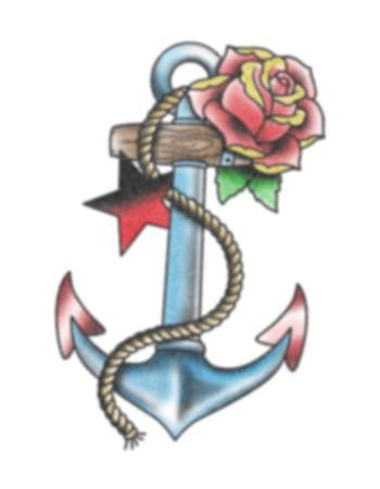 Anchor and Rose temporary tattoo – TattooedNow! Ltd.