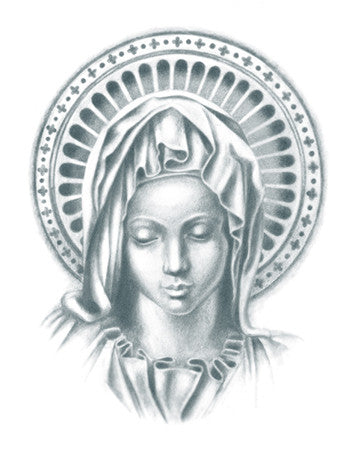 Realistic Virgin Mary Tattoo – Tattooed Now