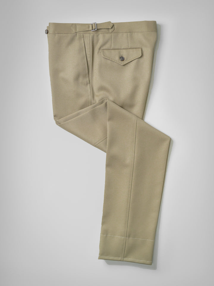 Light beige pair of regular fit cavalry twill wool trousers – Rota SRL