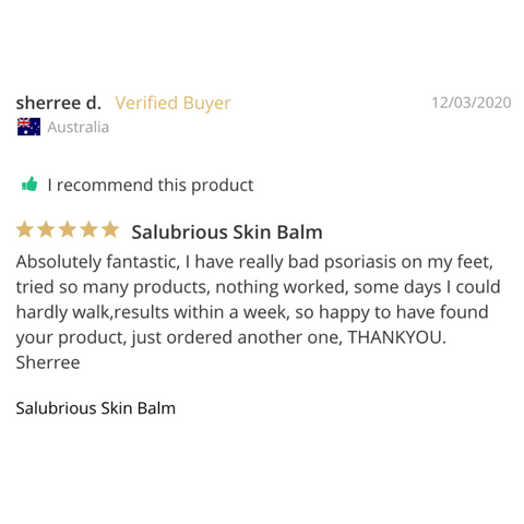 Psoriasis and eczema skin balm review by a verified customer