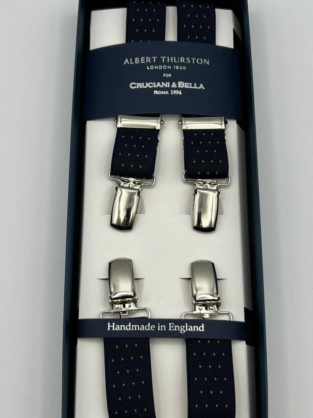 Albert Thurston - Elastic Braces - 25 mm - Black and White Dots #4926