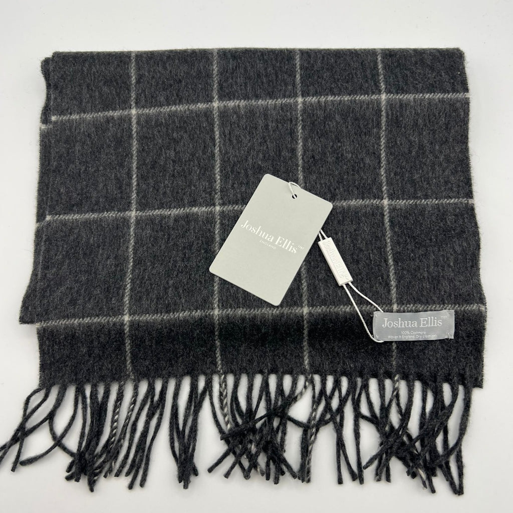 Joshua Ellis - 100% Cachemire - Scarf - 30x180 cm - Blue, White