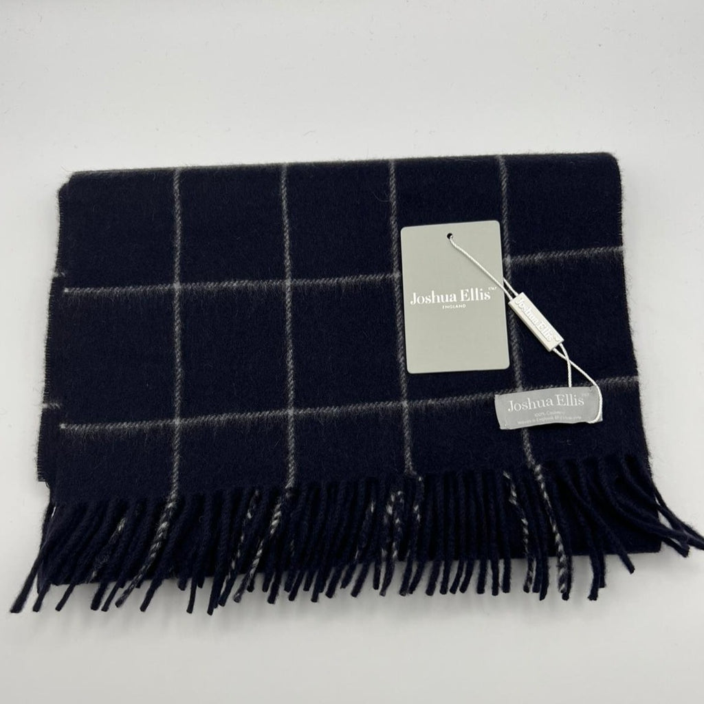 Joshua Ellis - 100% Cachemire Scarf - 30x180 cm - Tartan Blue