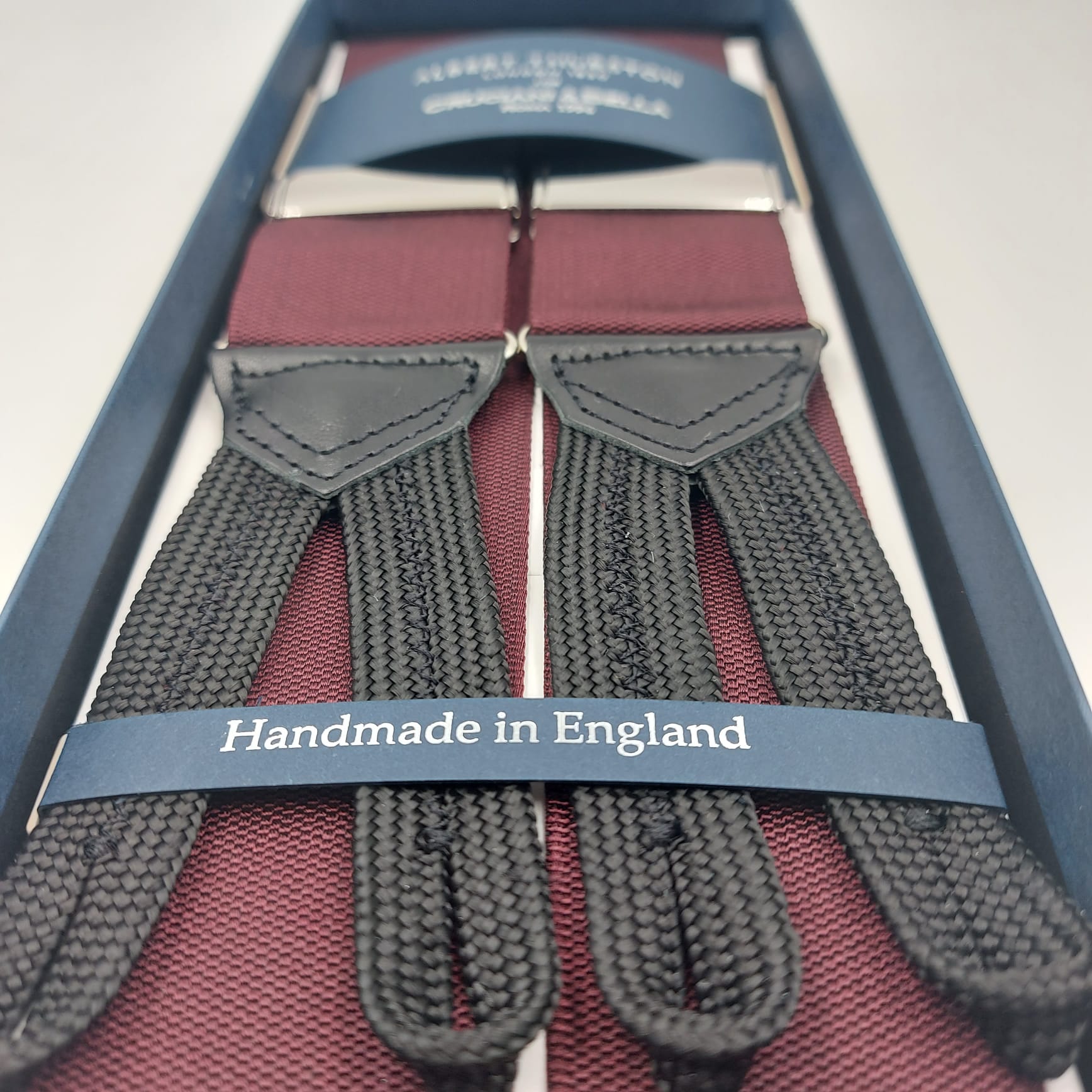 Albert Thurston - Woven Barathea Braces - 40 mm -Red Wine braces ...