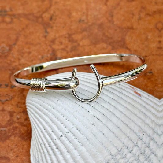 Sterling Silver Polished Double Horse Head Bangle Cuff Bracelet – LSJ