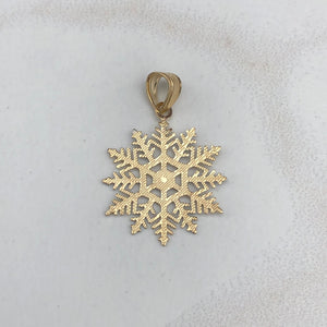 10KT Yellow Gold Snowflake Pendant Charm, 10KT Yellow Gold Snowflake Pendant Charm - Legacy Saint Jewelry
