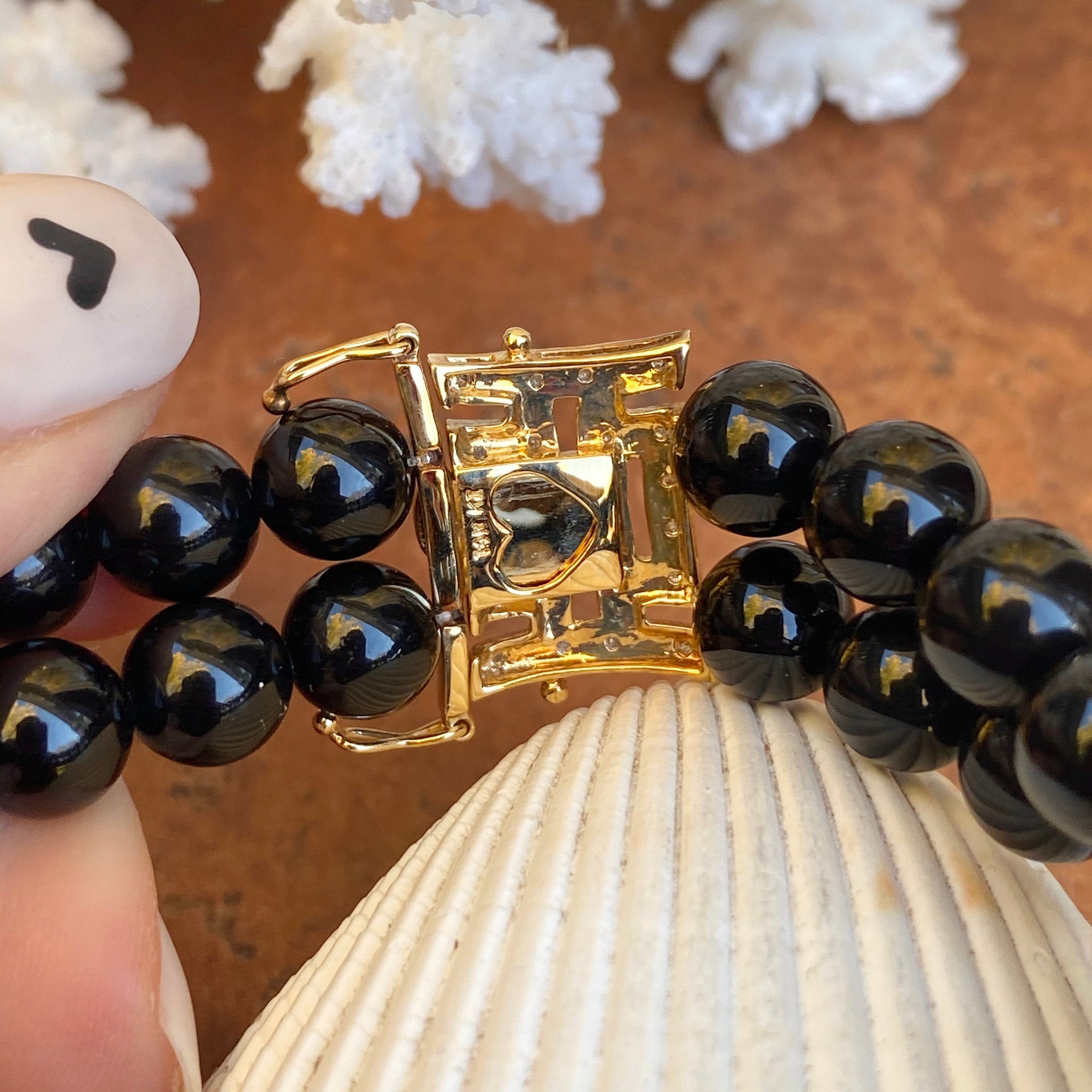 18k/750金サウジゴールド BLACK ONYX ブレスレット recuperato.com.br