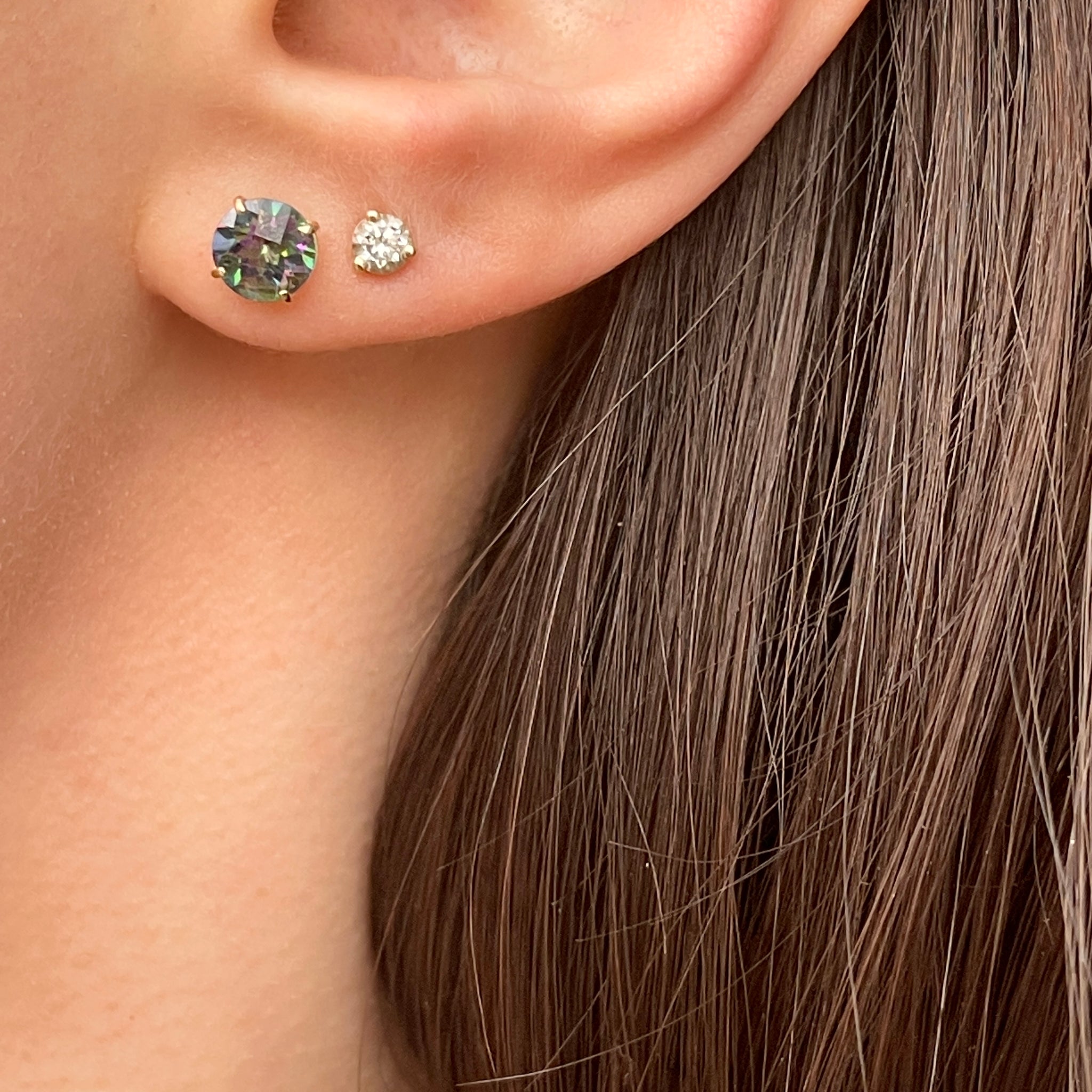 mystic topaz stud earrings