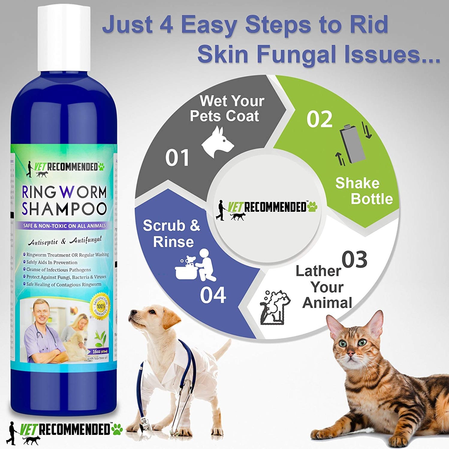 Medicated Dog Shampoo for Ringworm 16oz/473ml — Vet