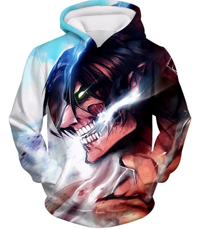 Attack on Titan Titan Form Eren Yeager White Hoodie – OtakuForm