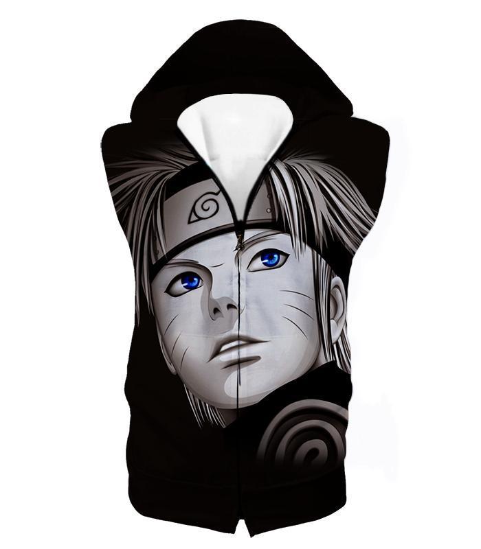 Boruto Cool Black Sketched Boruto Uzumaki Promo Black Zip Up Hoodie ...