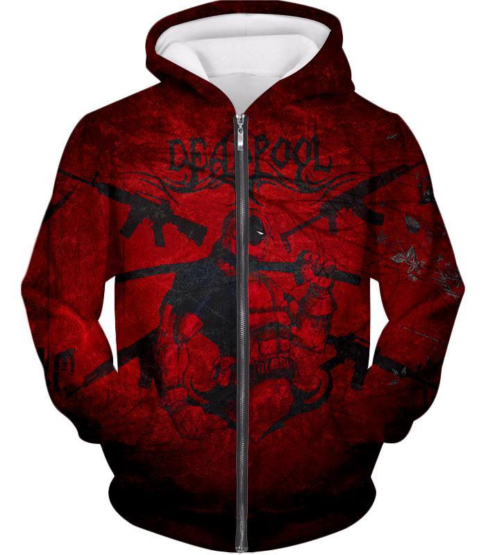 red deadpool hoodie