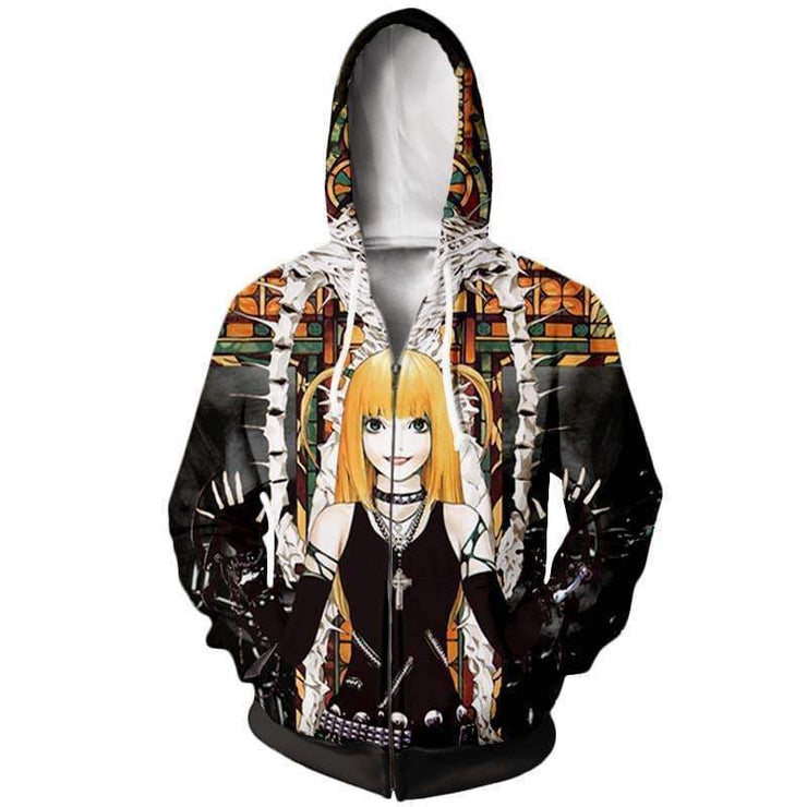 Death Note Misa Ren Zip Up Hoodie Death Note Merch Hoodie Otakuform