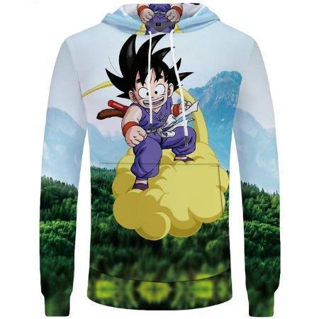 kid goku on nimbus hoodie