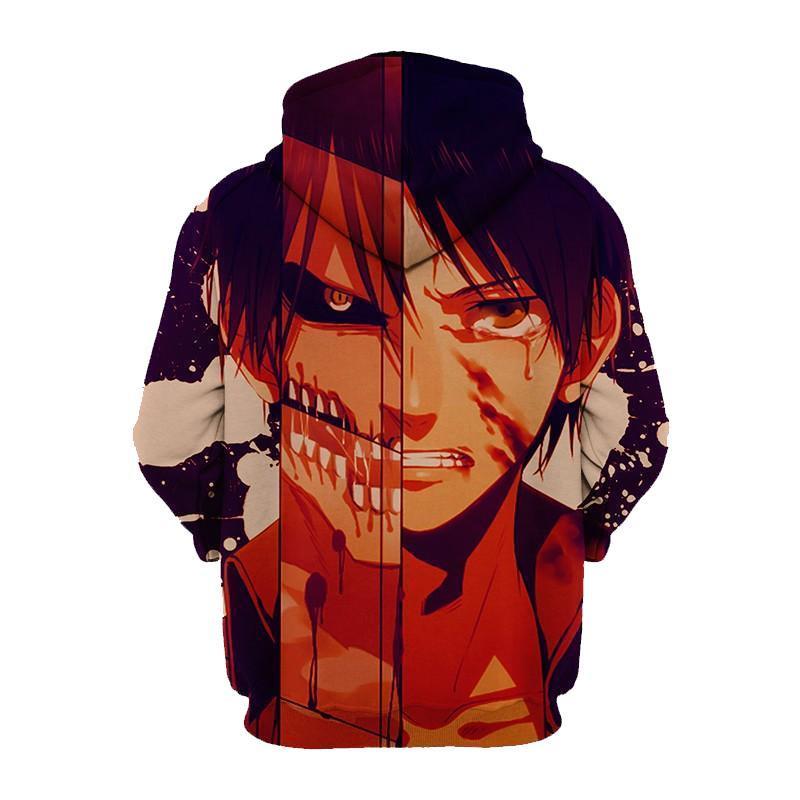 Eren Jaeger and Titan Attack On Titan Hoodie - Attack On Titan Merchan ...