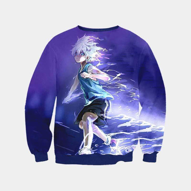 Killua Zoldyck Purple Sweatshirt - Hunter x Hunter 3D Printed Sweatshi