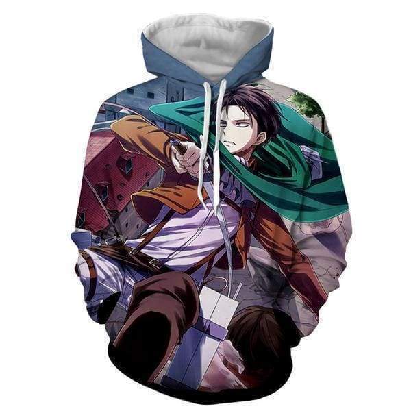 Levi Ackerman Takes Two Titan - Attack on Titan AOT Hoodie – OtakuForm