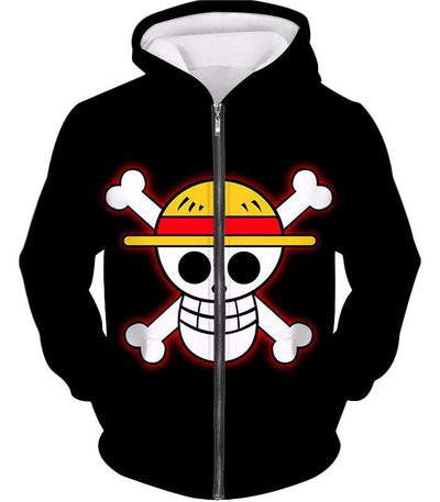 One Piece Hoodie - One Piece Pirate Crew Straw Hat Logo Black Hoodie ...