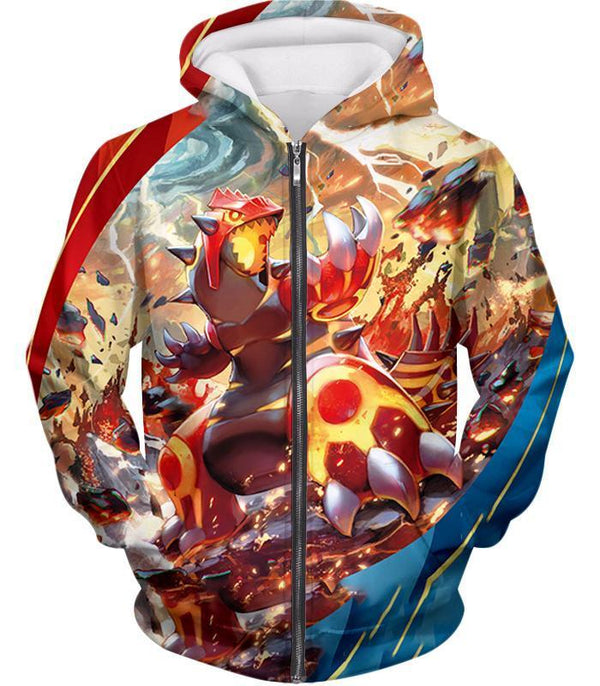 Pokemon Pokemon Legendary Red Blazing Groudon Hoodie - OtakuForm Inc