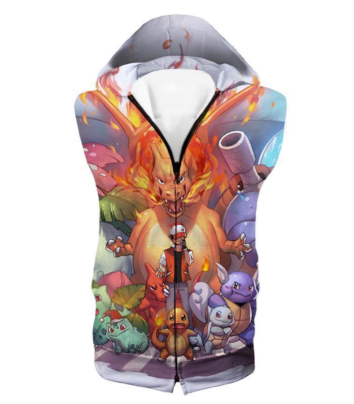 Pokemon Zip Up Hoodie - Pokemon Ash Ketchum All Cool First Generation ...