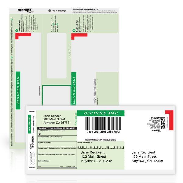 Certified Mail Labels with Return Receipt (SDC3930)