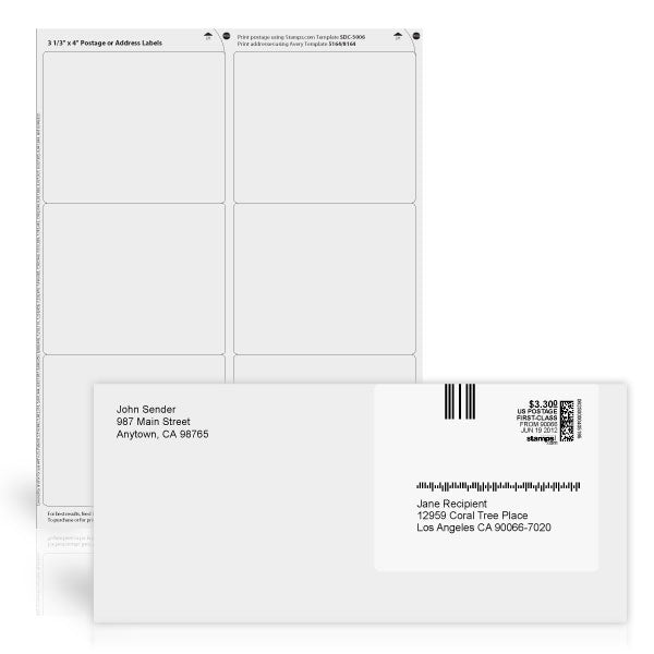 Envelope template with stamp label. Mail letter and post stamps, open By  WinWin_artlab