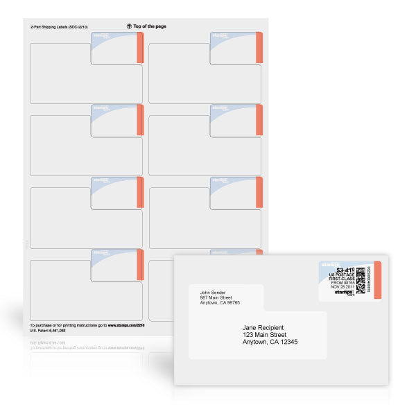 Certified Mail Labels with Postage Receipt (SDC-3710) – Stamps.com Supplies  Store