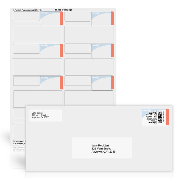 100 Shipping Labels Top Quality Jam Free, 2 Labels per Sheet for  Stamps.com, Paypal, USPS, Fedex, UPS Mailing Half-page Mailing Labels -   Canada