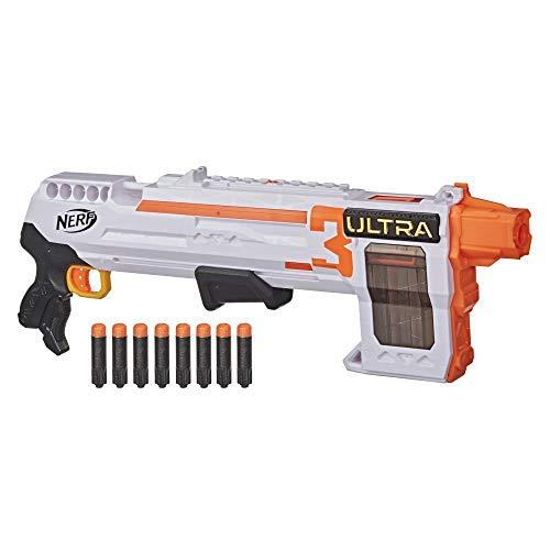 NERF Ultra Select Fully Motorized Blaster, Fire for Distance or Accuracy,  Includes Clips and Darts, Outdoor Games and Toys, Automatic Electric Full