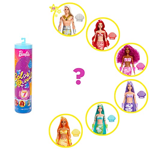 Barbie Color Reveal Glitter! Hair Swaps Doll, Glittery Blue with