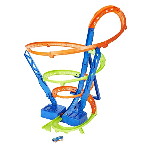 Hot Wheels Sky Crash Tower Track Set, 2.5 ft High w/ Motorized Booster & 1 Hot  Wheels Vehicle - Sawesome Toys