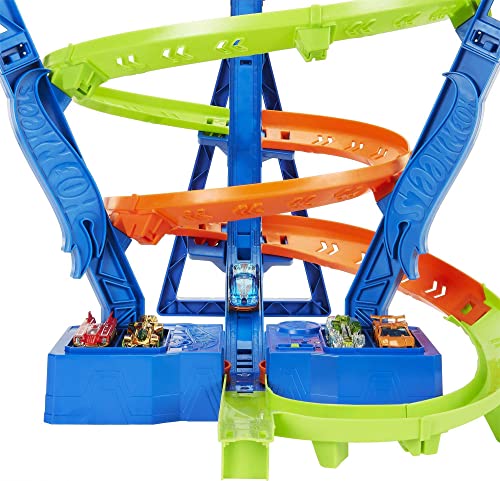 Hot Wheels Sky Crash Tower Track Set 2.5 Ft High, Motorized Booster an –  Square Imports