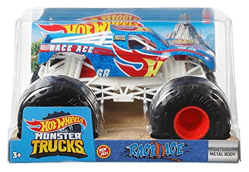 Hot Wheels Monster Trucks Bomber, 1:24 Scale for Kids Age 3, 4, 5, 6, 7, &  8 Years Old Great Gift Toy Trucks Large Scales