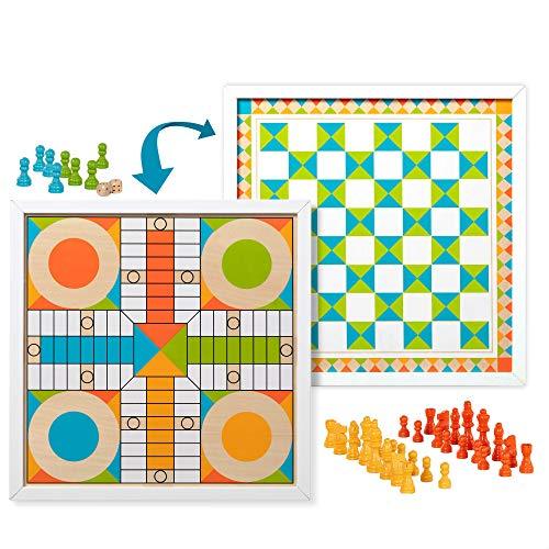 Legacy Deluxe Chess & Checkers Set, Classic Two Player Game Includes  Folding Board with Solid Wood Playing Pieces, for Kids and Adults Ages 8  and up : Toys & Games 