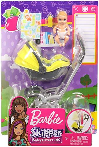 barbie skipper's babysitting stroller playset