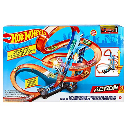 Hot Wheels Action Spiral Speed Crash Track Set, Tall Motorized Track Set  with 3 Crash Zones, Includes 1 Toy Car – StockCalifornia