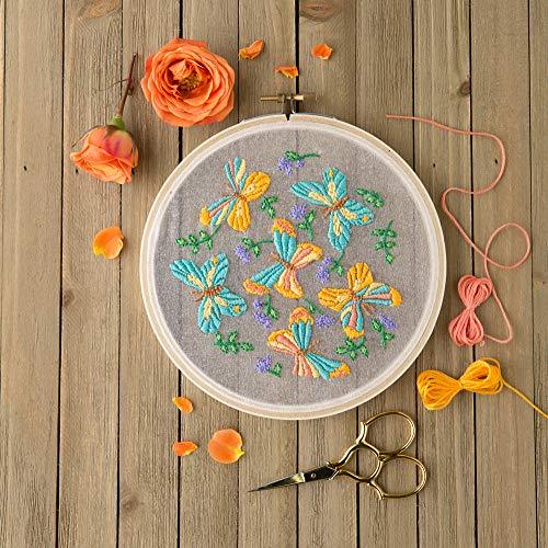 Leisure Arts Kit Embroidery 6 in. Yellow & Blue Flowers